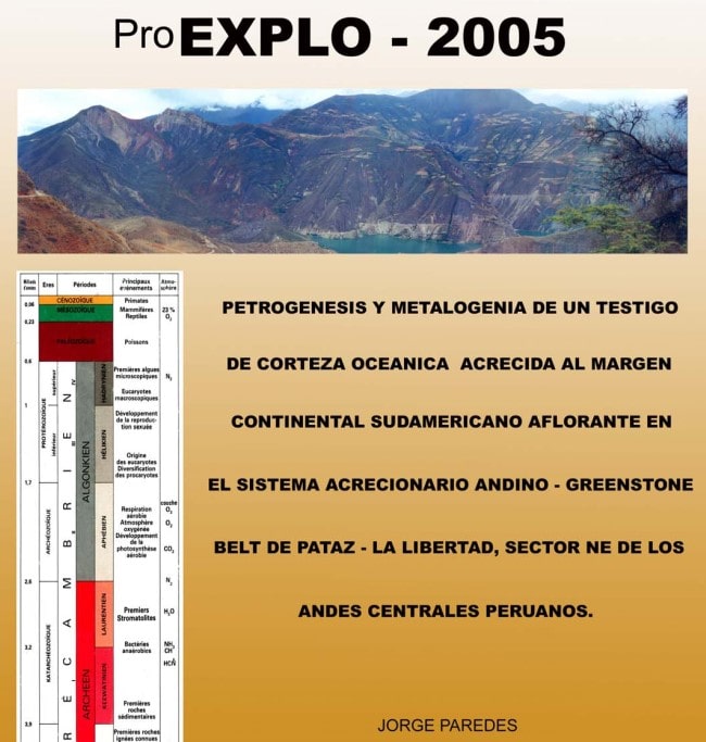 Mapa geológico del Greenstone Belt de Pataz, mostrando la distribución de las principales unidades litológicas y estructuras geológicas.