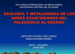 Mapa que muestra las zonas geomorfológicas de los Andes Ecuatorianos, incluyendo la Cordillera Occidental, la Cordillera Real y la Zona Subandina.