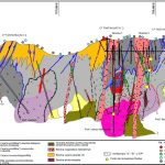 Mapa de sección transversal geológica del depósito Cerro Tantahuatay.