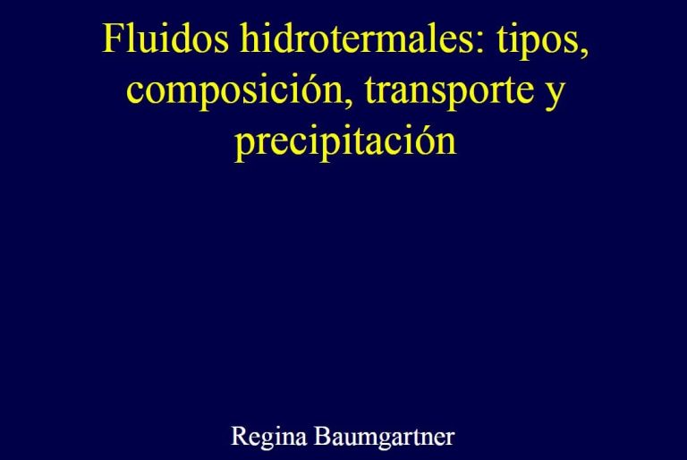 Diagrama que ilustra los tipos de fluidos hidrotermales y su relación con la formación de yacimientos minerales.