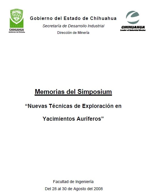 Mapa esquemático que muestra técnicas innovadoras aplicadas en la exploración de yacimientos auríferos, incluyendo geoquímica aplicada, geofísica aérea y biotecnología.