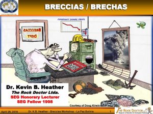 Esquema que ilustra los diferentes tipos de brechas dentro de un sistema de diatrema/volcán maar.