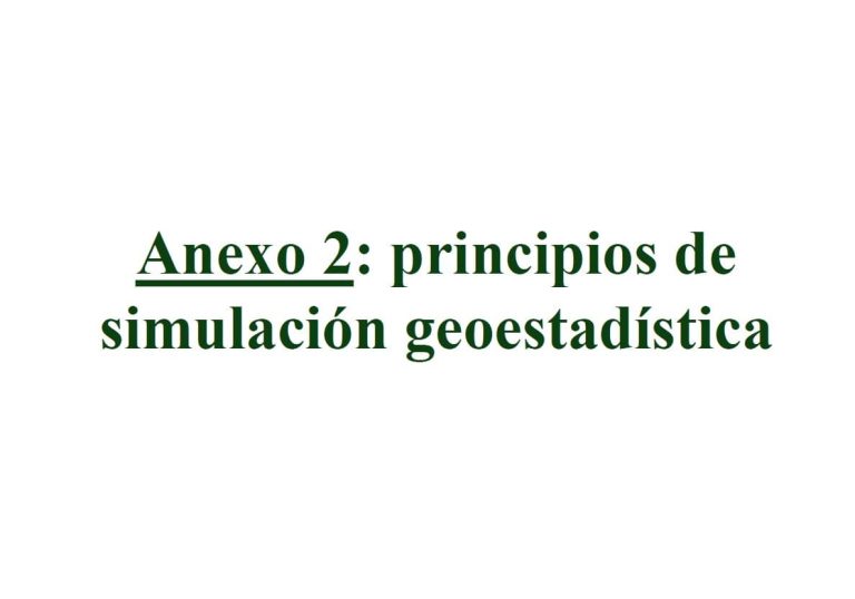 Múltiples realizaciones de la simulación geoestadística ilustrando la variabilidad de la ley de un mineral.