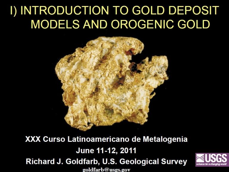 Mapa global de depósitos de oro orogénico.