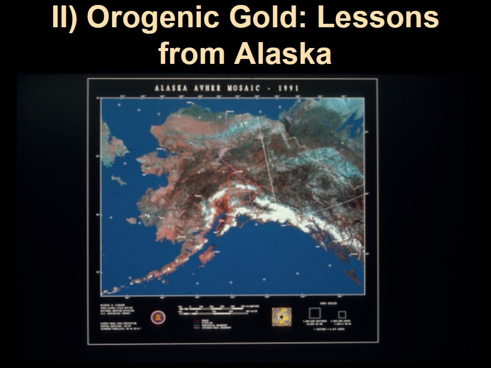 Mapa de Alaska con la ubicación de los principales distritos auríferos.