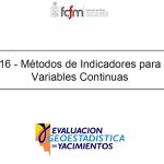 Representación gráfica de la estimación de recursos minerales utilizando Kriging de Indicadores, mostrando la distribución espacial de la probabilidad de exceder un valor de corte.