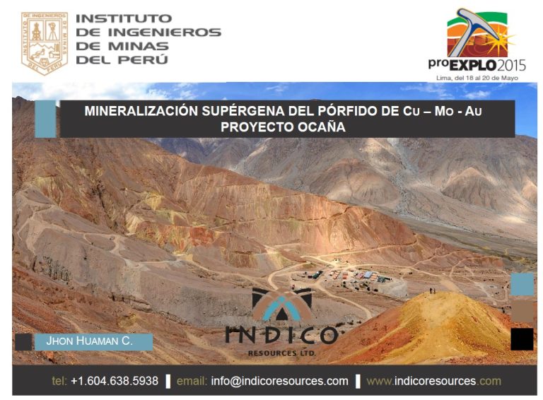 Vista panorámica del Proyecto Ocaña, mostrando la infraestructura del campamento y la topografía de la zona.