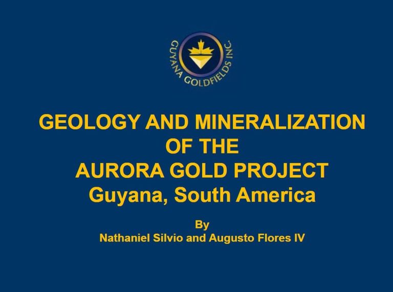 Modelo 3D que muestra la geología del Proyecto Aurífero Aurora en Guyana.