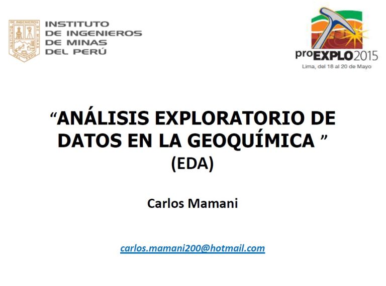 Diagrama de gestión de la información para el análisis geoquímico.