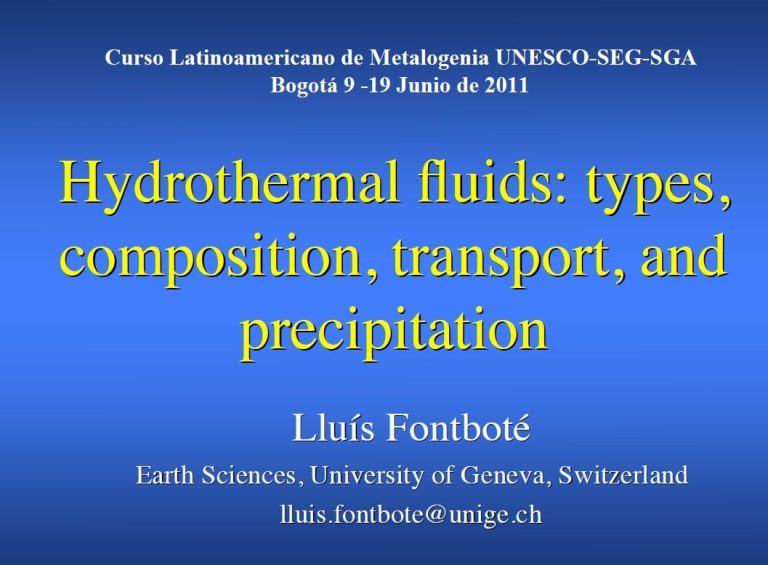 Diagrama que muestra la mezcla turbulenta de fluido hidrotermal caliente rico en metales con agua de mar fría rica en sulfatos y calcio, lo que resulta en la precipitación de anhidrita y sulfuros metálicos, formando una columna de partículas oscuras sobre la fuente hidrotermal.