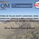 Mapa geológico del distrito de Zafranal, mostrando la ubicación del Sistema de Fallas Iquipi-Clavelinas (SFIC) y los principales tipos de depósitos minerales asociados.