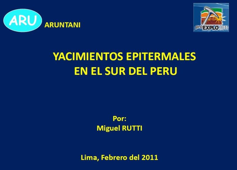 Mapa del sur del Perú mostrando la distribución de los yacimientos epitermales, clasificados por tipo de mineralización (HS, IS, LS) y tamaño del proyecto (mayor o menor a 1 millón de onzas de oro).