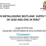 Mapa que muestra la distribución de los principales cinturones metalogenéticos de plomo y zinc en Perú.