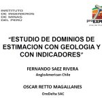 Gráfico que ilustra la varianza condicionada a la media para dos dominios geológicos, 1B y ARG, utilizando el método de bloque móvil de producción mensual.