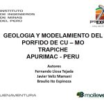 Sección transversal del depósito Trapiche que muestra la distribución de la mineralización de cobre en los diferentes sectores del yacimiento.