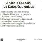 Modelización del variograma experimental para cuantificar la autocorrelación espacial en datos geológicos.