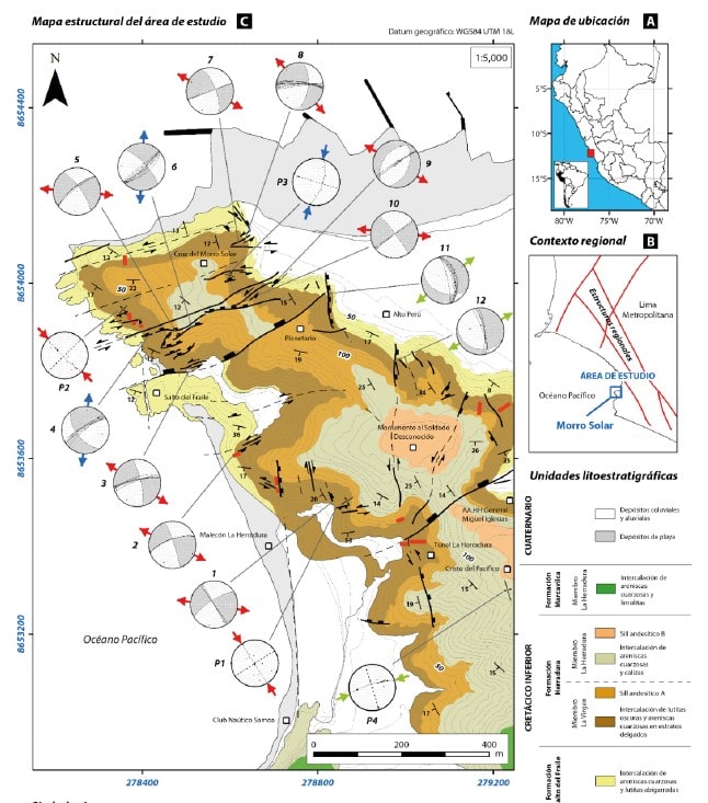 apa litoestratigráfico y estructural del sector norte del Morro Solar.