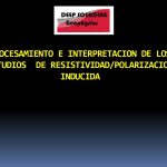 Pseudo-sección de resistividad y cargabilidad sobre un yacimiento mineral