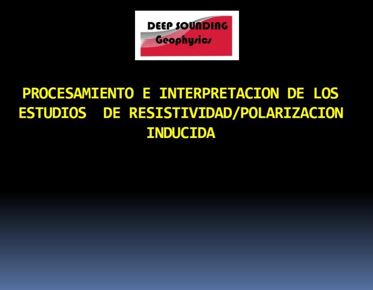 Pseudo-sección de resistividad y cargabilidad sobre un yacimiento mineral