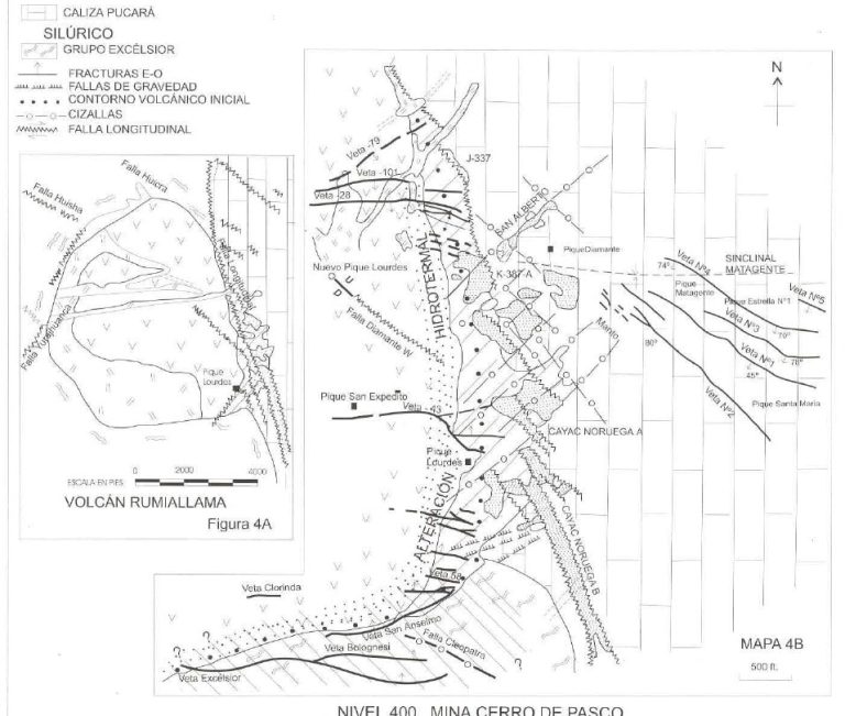 Mapa estructural de la megafractura Chancay-Cerro de Pasco.