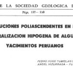 Secciones longitudinales y muestras de minerales del yacimiento Hercules, mostrando la distribución de minerales y la secuencia mineralógica.