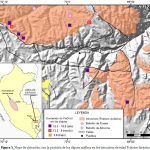 Dique andesítico cortando un granito-granodiorita en el sur del Perú.