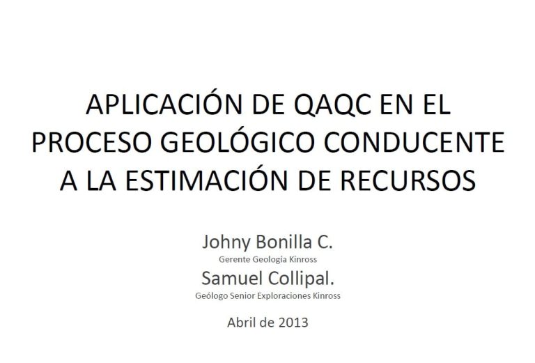 Diagrama de flujo del proceso de QAQC en la estimación de recursos geológicos.