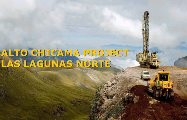 Diagrama esquemático del corredor estructural Chicama-Yanacocha y sus zonas mineralizadas.
