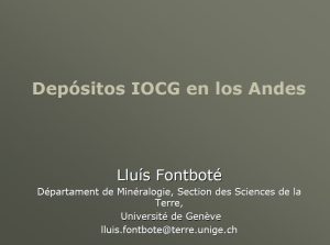 Imagen de un mapa geológico que muestra la distribución de depósitos IOCG en la Cordillera de la Costa de Chile y Perú, con detalles de intrusiones de albitita y zonas de alteración hidrotermal.