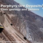 Portada del documento 'Porphyry Ore Deposits: Their Geology and Genesis' de Anthony Harris, University of Tasmania, mostrando una mina de cobre en Chuquicamata, Chile.