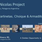 Mapa de ubicación del Proyecto Don Nicolás en Santa Cruz, Patagonia Argentina, mostrando los principales sistemas de vetas y la distribución de las unidades litológicas.