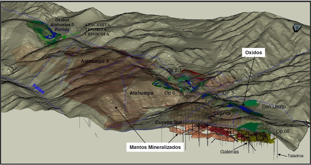 Mapa de ubicación de la mina Chapi en el departamento de Moquegua, Perú.