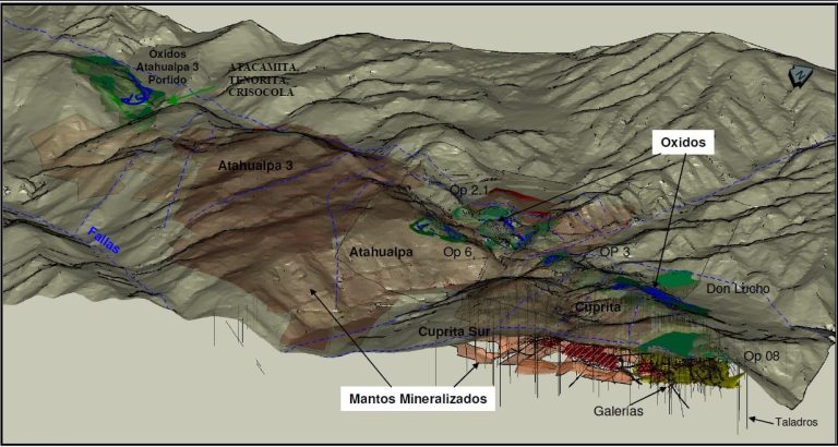 Mapa de ubicación de la mina Chapi en el departamento de Moquegua, Perú.