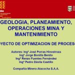 Diagrama que ilustra el Mapa Estratégico del Proyecto de Optimización de Procesos de la Compañía Minera Atacocha S.A.A., detallando los objetivos generales, las iniciativas y las directrices clave del negocio.