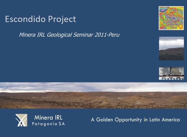 Mapa geológico del Proyecto Escondido que muestra la ubicación de la Tendencia de Brechas del Norte, las áreas de muestreo y los objetivos regionales.