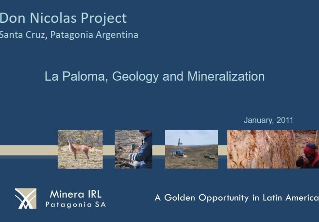 Columna estratigráfica detallada del sector Sulfuro del Proyecto Don Nicolás, que muestra la secuencia de unidades litológicas volcánicas y la interpretación de los procesos geológicos que las formaron.