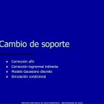 Gráfico que muestra la distribución de bloques y la varianza de dispersión en el método de cambio de soporte.