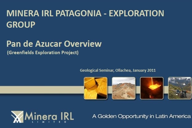 Vista panorámica del Proyecto Pan de Azúcar, mostrando la estructura de vetas prominente que alberga la mineralización de oro y plata.