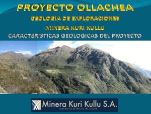 Mapa de la distribución de los cuerpos mineralizados por niveles en el Proyecto Ollachea.