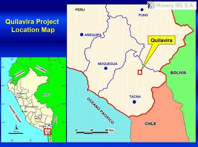 Silicificación y stockwork de cuarzo en el Proyecto Quilavira, Perú.