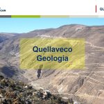 Mapa geológico del Proyecto Quellaveco, que muestra la ubicación del tajo abierto, el botadero de desmonte, la presa de relaves y el túnel de derivación del Río Asana.