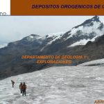 Mapa geológico de la Cordillera Oriental del Perú, destacando las principales estructuras y yacimientos de oro orogénico. Se observan las zonas de mineralización, fallas y pliegues tectónicos que controlan la distribución del oro.