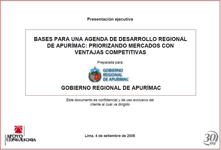 Mapa de Apurímac destacando las oportunidades de inversión en sectores clave.