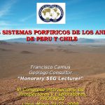 Portada del documento 'Los Sistemas Porfíricos de los Andes' de Francisco Camus, geólogo consultor y 'Honorary SEG Lecturer', presentado en el V1 Congreso Internacional.