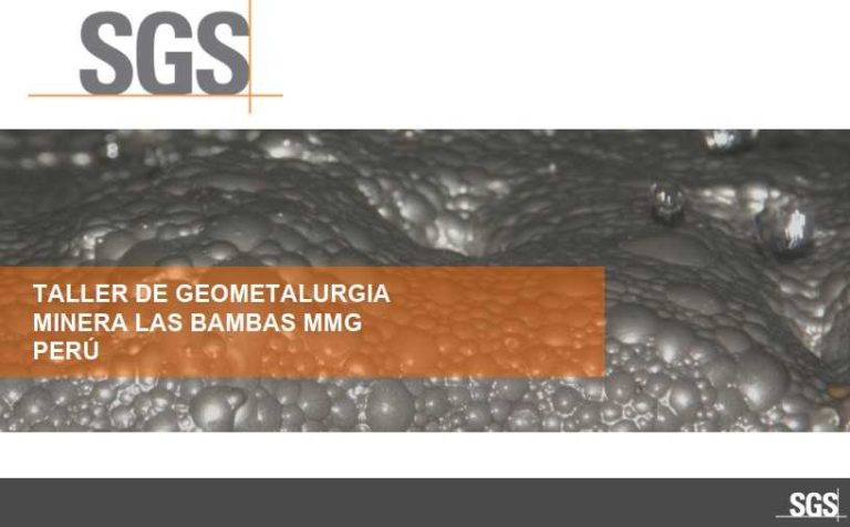 Taller de geometalurgia en Minera Las Bambas con expertos y participantes.
