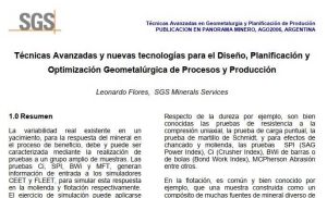 Diagrama que ilustra el flujo de trabajo de la geometalurgia avanzada, mostrando la conexión entre la caracterización del mineral mediante pruebas (dureza y flotación) y la simulación de procesos (molienda y flotación) para optimizar la planificación de la producción minera.