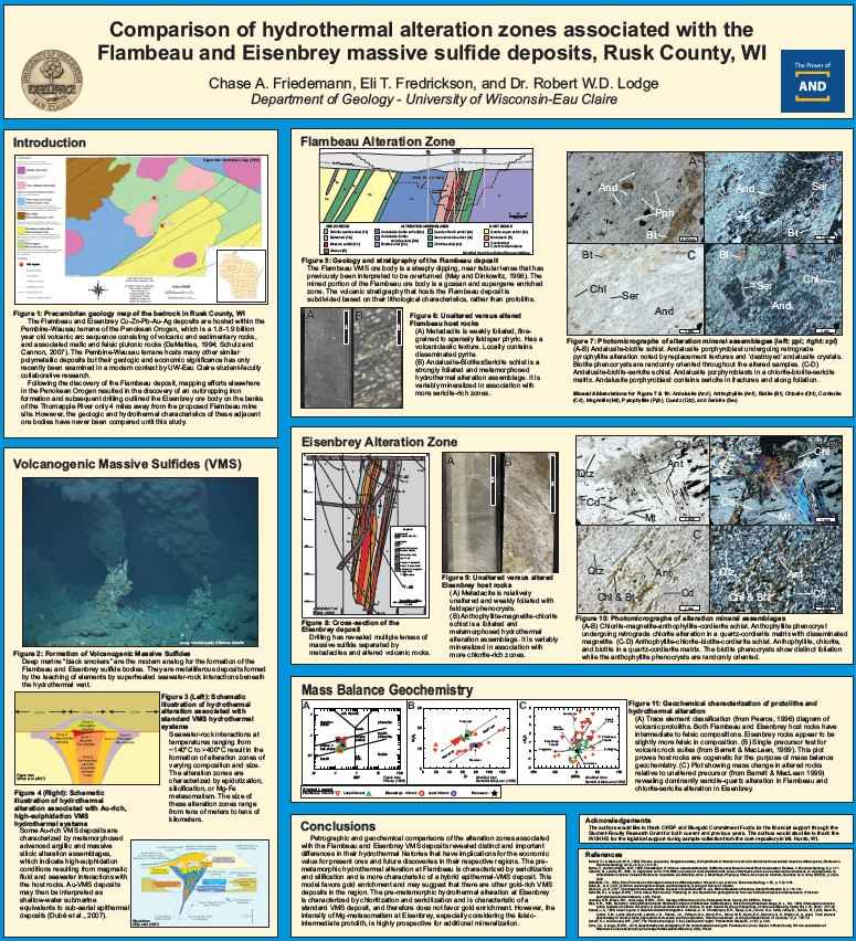 Comparación de roca huésped metadacita no alterada y esquisto de antofilita-magnetita-clorita alterado de Eisenbrey.