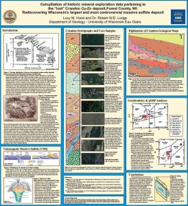 Mapa geológico de la superficie y del nivel del depósito de Crandon mostrando la Formación Crandon rica en zinc.