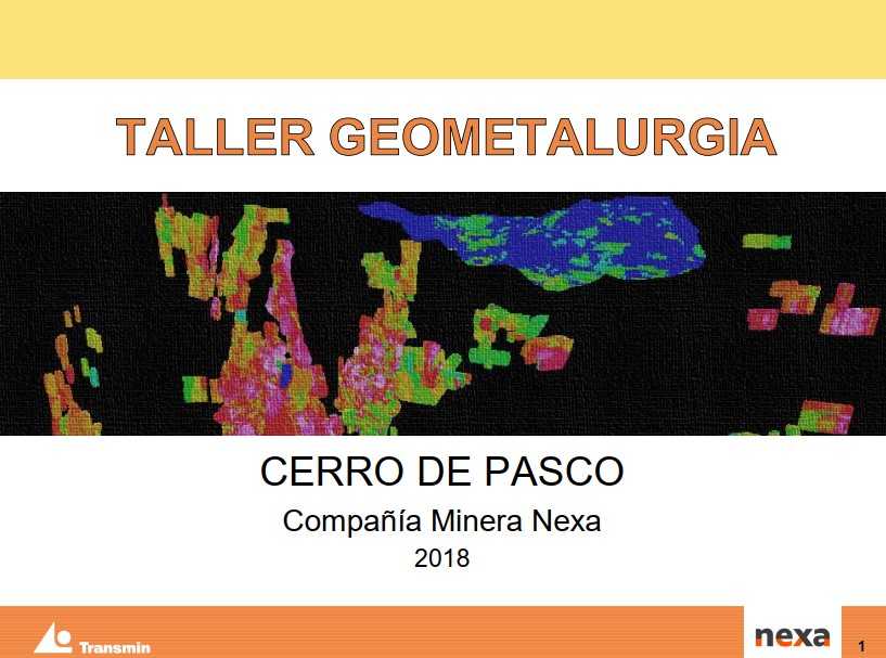 Portada del taller de geometalurgia de Nexa en Cerro de Pasco, 2018.