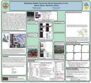 Muestra geológica del depósito de níquel NiMo del Yukón, mostrando capas mineralizadas.